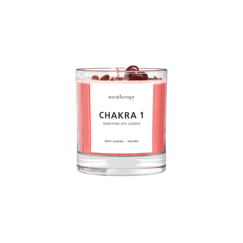 Chakra 1 Red Jasper Gemstone Candle