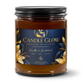 9oz Amber Jar Candle | 3"x2" White Label | Black Matte Lid